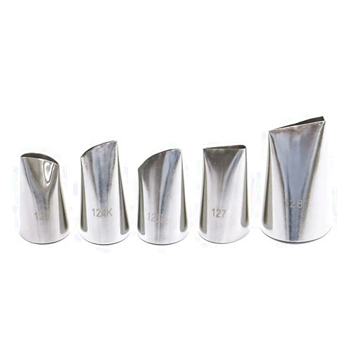 Meizhouer 5 Pcs Rose Petal Metal Cream Tips Cake Decorating Tools Steel Icing Piping Nozzles Set Cake Cream Decorating Cupcake Pastry Tool