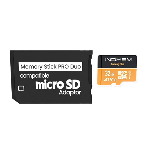 Pefishop Memory Stick PRO Duo Adapter with 32GB Micro SD Card, Micro SD/SDHC/SDXC to Memory Stick PRO Duo MagicGate Card Compatible with PSP 1000/2000/3000/Cybershot Camera & Handycam,Cell Phone