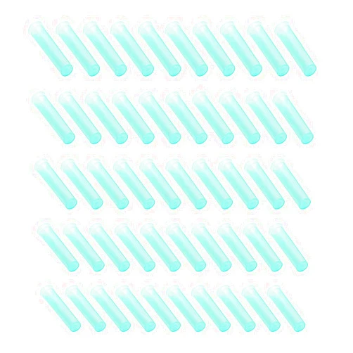 ZYAMY 50pcs 2.8'' Blue Plastic Floral Water Tubes with Rubber Lids, for Fresh Flower Arrangement Decoration