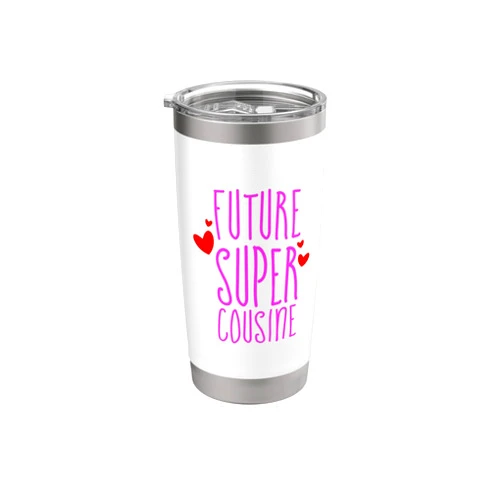 Idée Cadeau idéal pour les cousines et famille Gift Idea for Pregnancy Future Super Cousine Tee Stainless Steel Insulated Tumbler