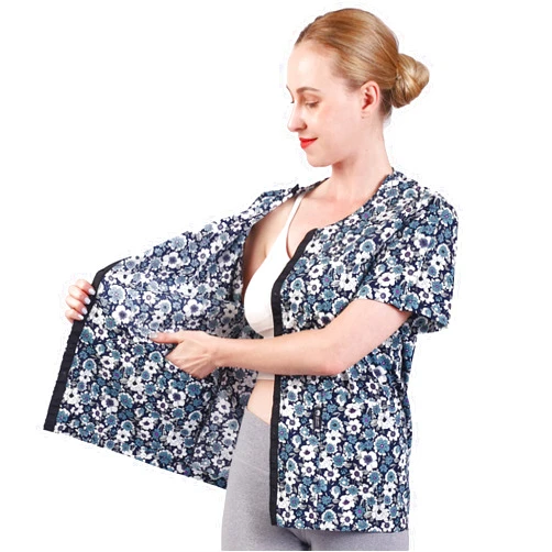 YAUOLIVE Post Surgery Shirt Mastectomy Recovery Shirt Shoulder Surgery Recovery Shirt with Drain Management Pockets Unisex