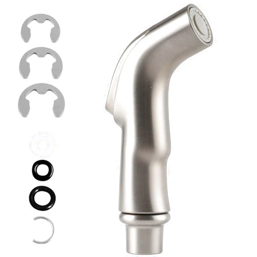 Hygie Rinse Universal Sink Sprayer Attachment for Faucet, Kitchen Side Sprayer Head Compatible with Delta, Moen, Kohler and Other OEM Brands Pull Out Spray Head, Brushed Nickel, Ergonomic Design