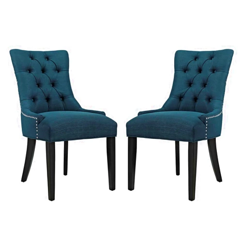 America Luxury - Chairs Modern Contemporary Urban Design Kitchen Room Dining Chair (Set of 2), Navy Blue, Fabric Wood