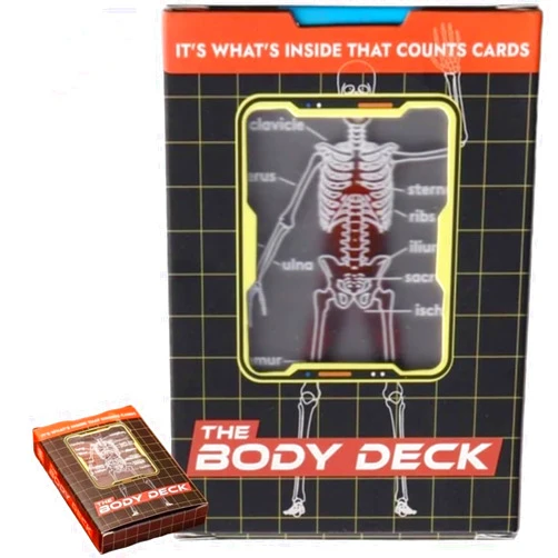 Bjlysk The Body Deck,Human Skeleton Playing Cards - Transparent Anatomy Study Tool & Educational Poker Deck | Waterproof Plastic Cards for Medical Students, Teachers, Collectors & Game Nights (1set)