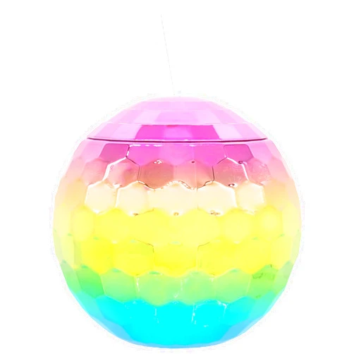 Windy City Novelties Rainbow Disco Ball 18OZ Tumbler with Lid and Straw - Bachelorette Party Decorations Party Favors Kids Birthdays 70s Decor Rainbow Party