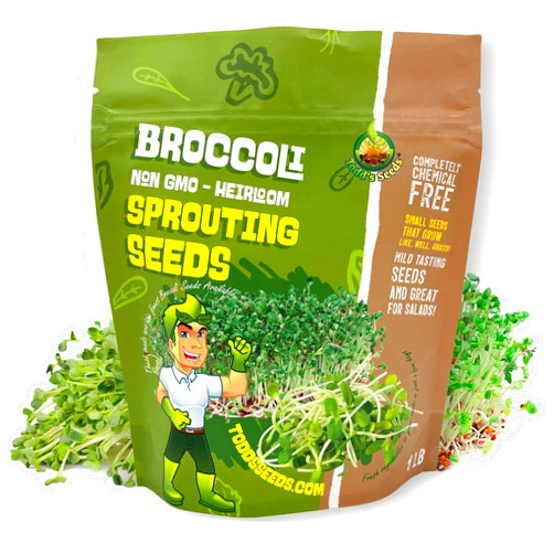 Todd's Seeds Todd’s Seeds - Calabrese Broccoli Sprouting Seeds, 1 lb - High in Sulforaphane, Non-GMO, Heirloom Variety - Bulk Seeds for Nutrient-Rich Sprouts & Home Gardening (Chemical Free - Better than Organic!)