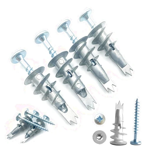 FJCTER 60PCS #8 Self-Drilling Drywall Anchors and Screws Kit, Heavy Duty Wall Anchors for Drywall, 30pcs 1/2 * 1-1/4” Anchors & 30pcs #8 * 1-3/8” Screws, Drywall Anchor Kit, 75LB Hanging and Mounting