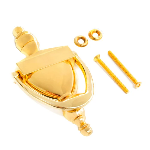Everbilt 6-5/16 Inches Bright Brass Door Knocker - Steel Construction with a Decorative Finish - Heavy Duty Front Door Hardware with Screws