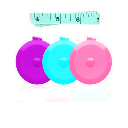 GDMINLO 3 Pack Tape Measure Measuring Tape for Body Craft Weight Loss Measurements Retractable 60-inch 1.5 Meter, Small Push Button Dual Sided Tape Measure Body Measuring (Pink Purple Sky Blue)