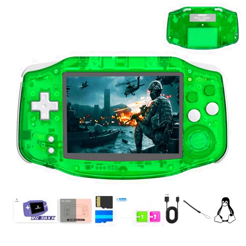 Ayhgicxt RG 34XX Retro Handheld Game Console Linux 64-bit 3.4 inch IPS Screen 32+64G Card RG 34XX Portable Gaming Console 5000+ Preloaded Games 3500mAh Battery Compatible with WiFi HDMI Bluetooth Green