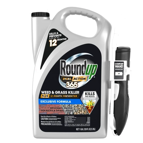 Roundup Dual Action 365 Weed & Grass Killer Plus 12 Month Preventer with Comfort Wand, Kills & Prevents for up to 1 Year, 1 gal.