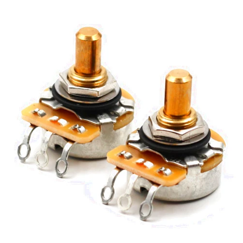 The Art Of Tone CTS 250k Pots for Guitars, Basses, Solid Shaft, 450g, The Art of Tone 10% Audio taper guitar Potentiometers, 2x (Pair)