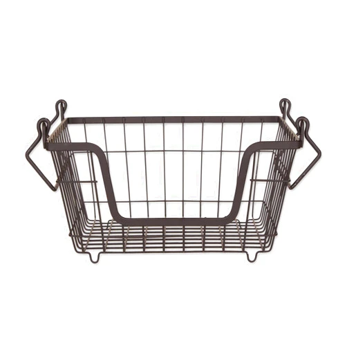 DII Metal Wire Mesh Stackable Utility Storage Bin, Small, 11x11x6, Black