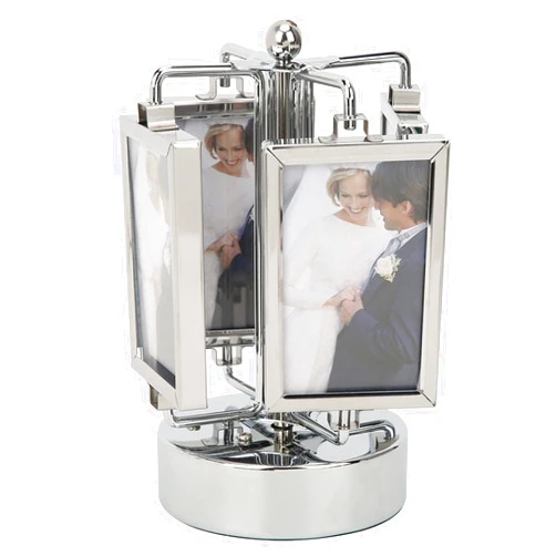 JUOPZKENN Rotating Music Photo Frame,Unique Picture Frame,Photo Display Holder Stand for Home Living Room Bedroom Decoration for 3x2in Photo