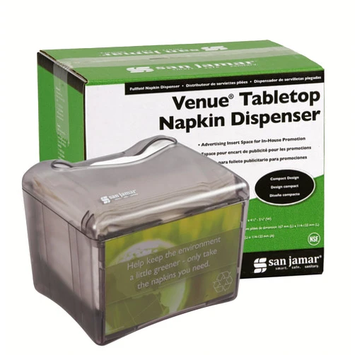 San Jamar Carlisle FoodService Products - H4005TBK H4005 Venue Table Top Fullfold Control Napkin Dispenser Only, 200 Capacity, Black Pearl