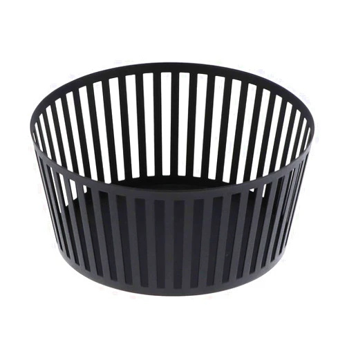 Yamazaki Home Striped Steel Fruit Basket - Kitchen Storage Produce Holder Steel Tall Black