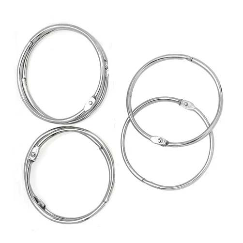 KTOJOY 3Inch (6 Pack) Loose Leaf Binder Rings, Nickel Plated Steel Binder Rings, Keychain Key Rings, Metal Book Rings, Silver
