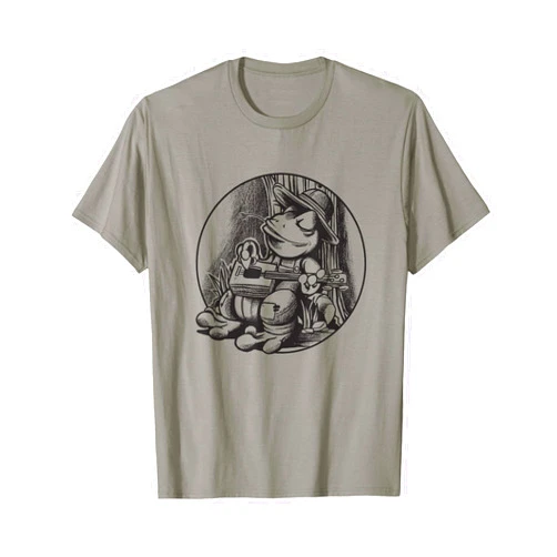 CBG Gitarrist Musiker Design Co. Funny Frog Plays Cigar Box Guitar Guitar Bassist T-Shirt