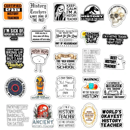 Magictodoor History Teacher Stickers - Vinyl Decals for Water Bottles and Laptops, Perfect History Teacher Gift for Teachers' Day and School