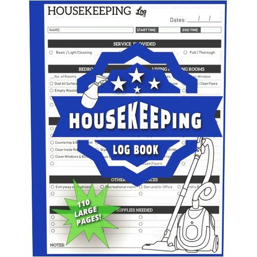 Valdo Yerkov Housekeeping Log Book: Cleaning Tasks Checklist | Cleaning Checklist For Housekeeping.