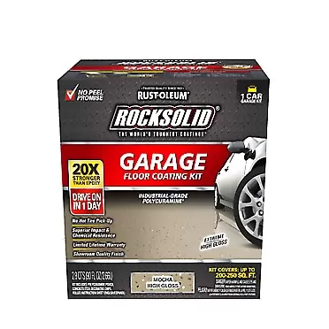 Rust-Oleum 60009 Rocksolid Polycuramine Garage Floor Coating, 1 Car Kit, Mocha Mocha 1 Car Kit