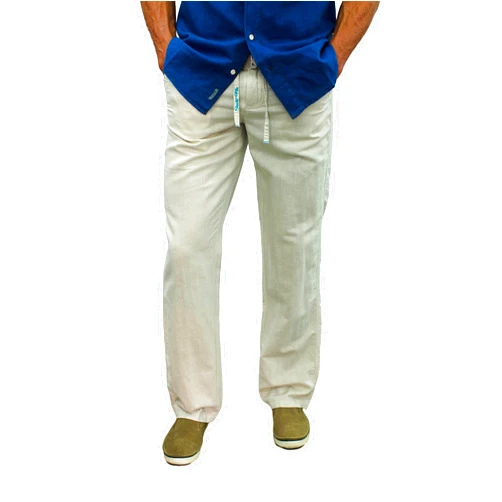 short fin Men's Drawstring Linen Pants