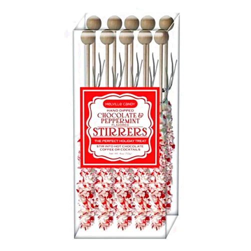 Melville Candy Melville Cocoa/Latte White Chocolatey Peppermint Stirrers-10ct