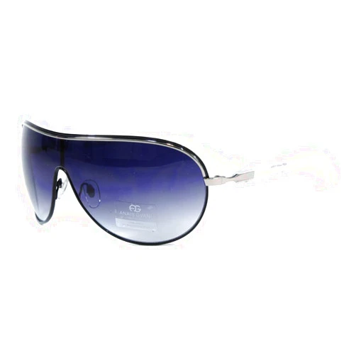 Anais Gvani By Dasein Womens Shield Frame Fashion Sunglasses UV400 Protection (Black/White)