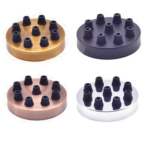 Generic Nastyaer for Multi Ceiling Rose Pendant Light Ceiling Canopy Vintage Ceiling Plate Base Lighting Accessories 3/5/9 Holes - (Color: 9 Heads Base Type: Black)