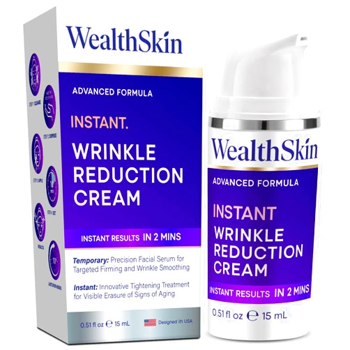 Wealthskin Instant Rapid Wrinkle Eye Cream: Temporary Effects Firm & Lift Under Eye Bags and Reduction Puffiness and Remover Dark Circles - 60 Second Tightener 30mL