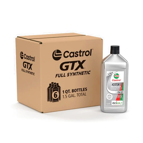 Castrol GTX Full Synthetic 0W-20 Motor Oil, 1 Quart, Pack of 6