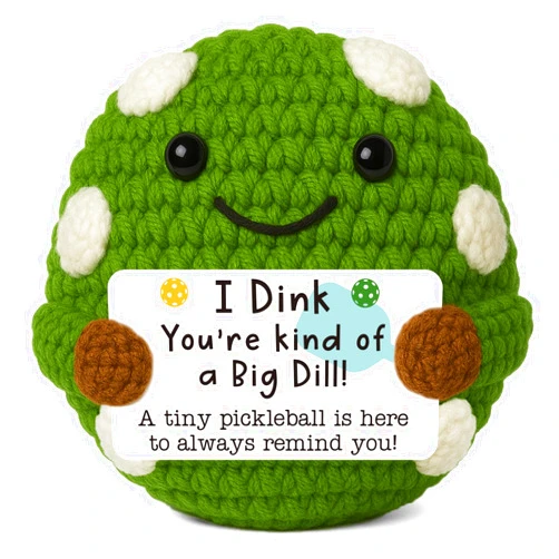 YUEYUQIU Positive Pickleball Gifts for Women Men - Emotional Inspirational Support Gift for Friends Coach Team Coworker Teenage Boss, Handmade Crochet Pickleball - Funny Pickle Gifts for Her Him