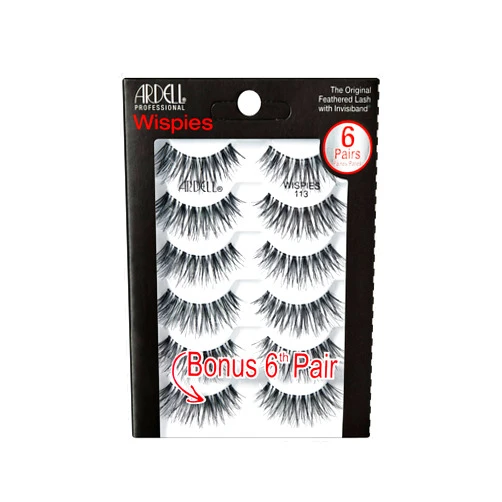 Ardell Wispies 113 Black, 6 Pairs x 1 Pack