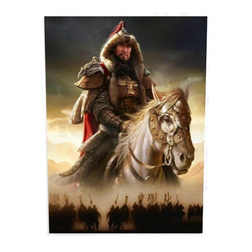 IGDOXKP Historical Figure Genghis Khan Portrait Art Poster (2) Canvas Painting Posters And Prints Wall Art Pictures for Living Room Bedroom Decor 12x16inch(30x40cm) Unframe-style