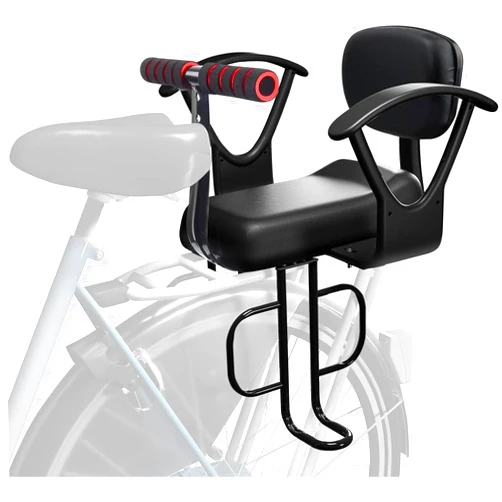 OUSEXI Rear Back Seat for Kids Back Mount, Upgrade Rear Mounted Child Bike Seat with Backrest Armrest Foot Pedals - Width Adjustable Bicycle Rear Seat for Kids, Fits Most Rear Frames