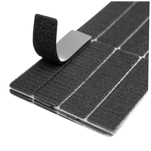 ECOHomes (1x4 Inch, 16 Sets) Strips with Adhesive for Fabric, Stick On for Fabric, No Sew Sticky Back for Clothes, Curtains - Heavy Duty Double Sided Hook and Loop Hem Tape Fasteners, No Sewing No Iron, Black