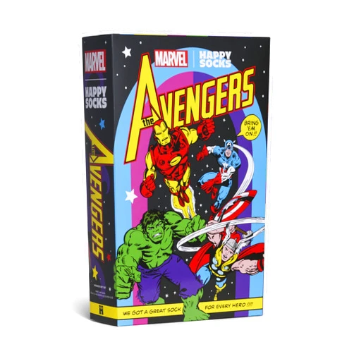 Happy Socks Marvel™ Avengers 6-Pack Gift Set, Black, S/M
