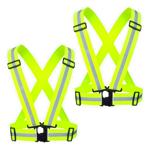 RUISHYY Reflective Running Vest 2-10 Pack, High Visibility Reflective Gear Night Cycling Safety Vest Strap for Men Women Kids