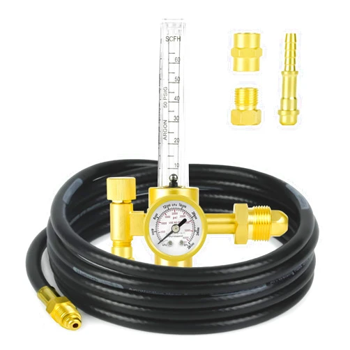 Zistel CO2 Argon Regulator Argon Flow Meter Gas Regulator Gauge for Mig Tig Weld with 10FT Gas Hose Welding