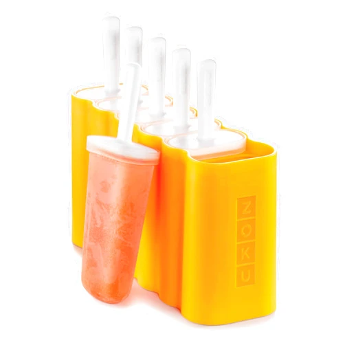 ZOKU Mod Pops, 6 Classic Popsicle Molds in One Compact Tray With Sticks and Drip Guards, Easy-Release, BPA-free