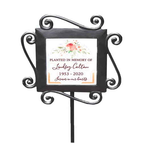 GiftsForYouNow Personalized Planted in Memory of Floral Garden Stake