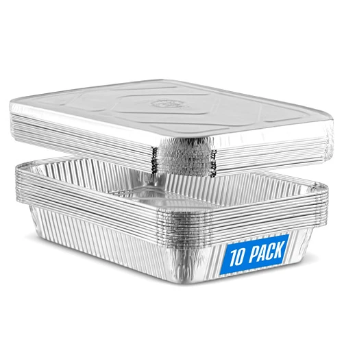 PLASTICPRO 10 Pack Aluminum Pans 12.5'' x 9