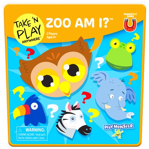 PlayMonster Take N Play Anywhere — Zoo Am I? — Magnetic Travel Game for Kids — Magnetic Mini Games for 2 Players, for Kids Ages 6 and Up