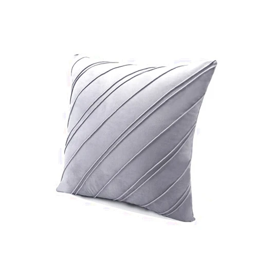 Generic Velvet Solid Color Pillow Cover, Ultra Soft Bed Sofa Pillowcase Cushion Cover Throw Pillow Case Home Decoration 45*45 cm (Gray)