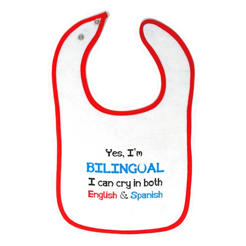 Cute Rascals Toddler & Baby Bibs Burp Cloths Funny Yes I'm Bilingual Can Cry in Both English & Spanish Baby Cotton Baby Items for Baby Girl & Boy White Red Design Only