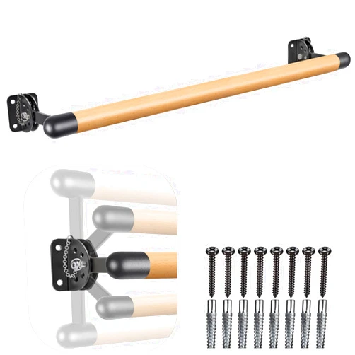 Dolibest Space Saver, 3ft -10ft Ballet Barre, Wall Mounted Traditional Wood Ballet Barre System Stretch/Dance for Home Barre Workout Equipment, Height Adjustable, for Kids and Adults