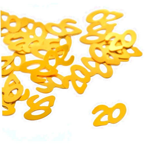 SUNDINO Hrovsur Gold 20 Confetti Glitter for Birthday - Number 20 Confetti Table Sprinkle Confetti For Wedding Anniversary Party Supplies, 20th Birthday Decorations