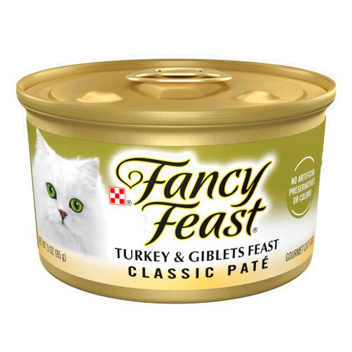Fancy Feast Purina Fancy Feast Pate Turkey and Giblets Feast Classic Grain Free Wet Cat Food Pate - (Pack of 24) 3 oz. Cans