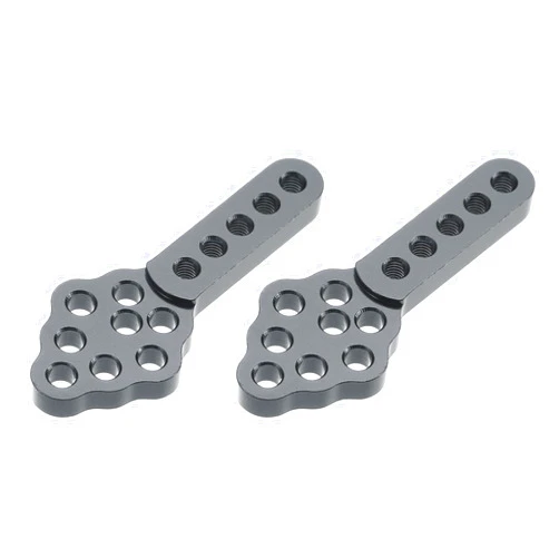 MECCANIXITY 2Pcs RC Car Shock Absorber Mount CNC Metal Mount Adjust Height Angle Stand for 1/10 Crawler Cars SCX10 90046 D90 D110 RC Crawler Car Truck Model, Grey