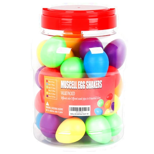MUSCELL Egg Shakers,Professional Percussion Instruments with 6 Sounds for Live,Studio,Classroom Music, 36pcs in 6 colors w/Bottle Packing